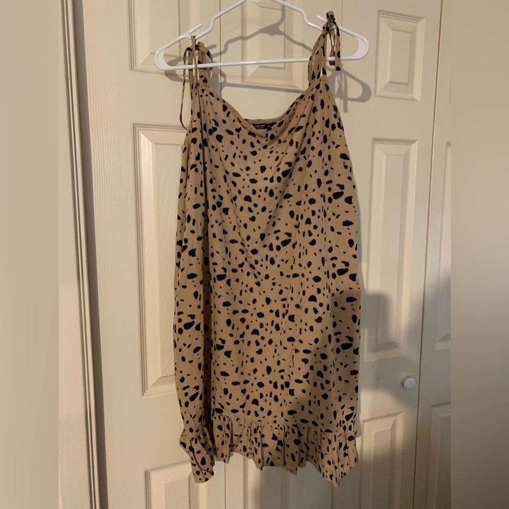 SHEIN knot shoulder print dress, size 3XL